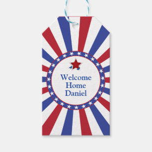 Patriotic Welcome Home Red White and Blue Gift Tags
