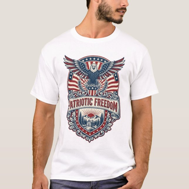 Patriotic Wellness Retreat Vector Graphic Tee (Front)