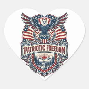 Patriotic Wellness Retreat Vector Graphic Tee Heart Sticker