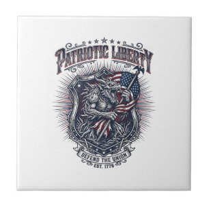 Patriotic Werewolf Patriot Horror Monster Patriot Ceramic Tile