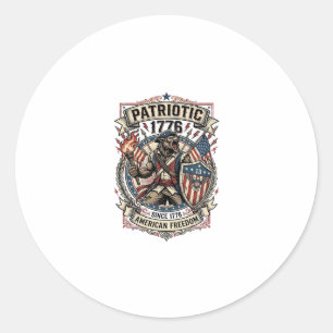 Patriotic Werewolf Patriot Horror Monster Patriot Classic Round Sticker