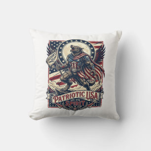 Patriotic Werewolf Patriot Horror Monster Patriot Cushion
