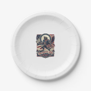 Patriotic Werewolf Patriot Horror Monster Patriot Paper Plate