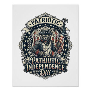 Patriotic Werewolf Patriot Horror Monster Patriot Poster