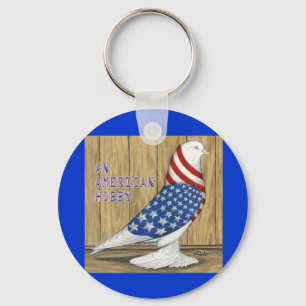 Patriotic West Pigeon Key Ring