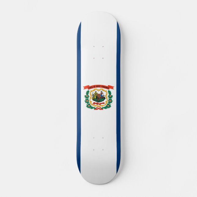 Patriotic West Virginia State Flag Skateboard (Front)