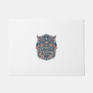 Patriotic Western Floral Vector Graphic Tee Doormat