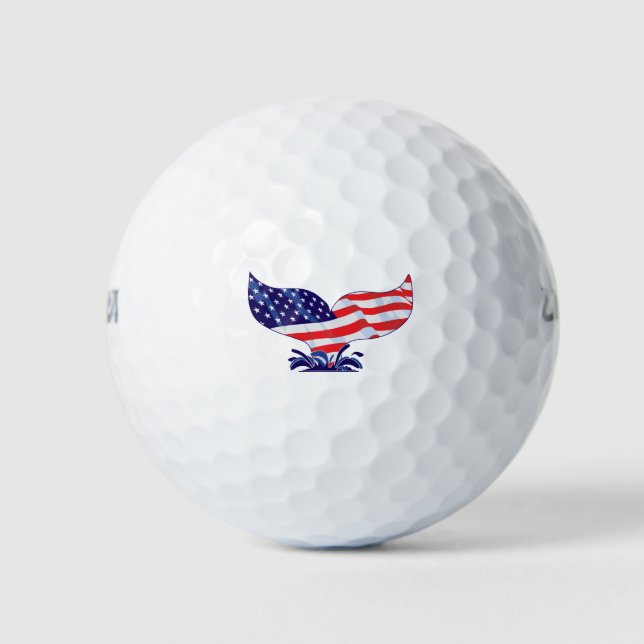 Patriotic Whale Tail Golf Balls (Front)