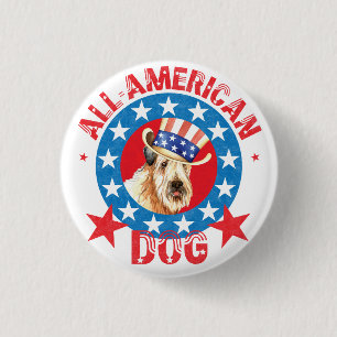 Patriotic Wheaten 3 Cm Round Badge