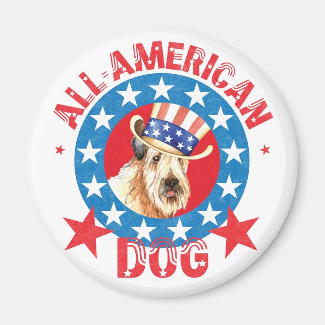 Patriotic Wheaten Magnet (Front)