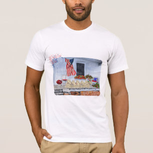 Patriotic Wheaten Scotties Await Big Parade   T-Shirt