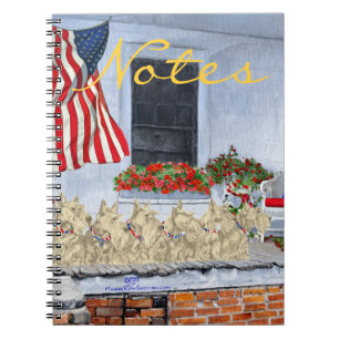 Patriotic Wheaten Scottish Terriers Notebook