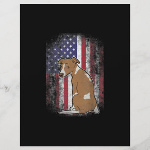 Patriotic Whippet American Flag Dog Lover Gift Custom Letterhead
