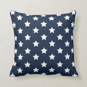 Patriotic White & Blue Stars Pillow