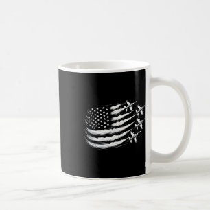 Patriotic White Red Usa Flag Blue Fighter 4th Of J Coffee Mug