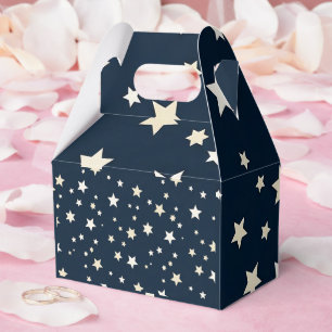 Patriotic White Stars on Navy Blue Favour Box