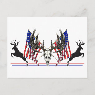 Patriotic Whitetail buck Postcard