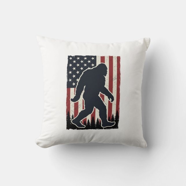 Patriotic Wilderness Creature Vintage Flag Vector  Cushion (Front)