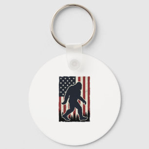 Patriotic Wilderness Creature Vintage Flag Vector Key Ring