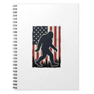 Patriotic Wilderness Creature Vintage Flag Vector Notebook