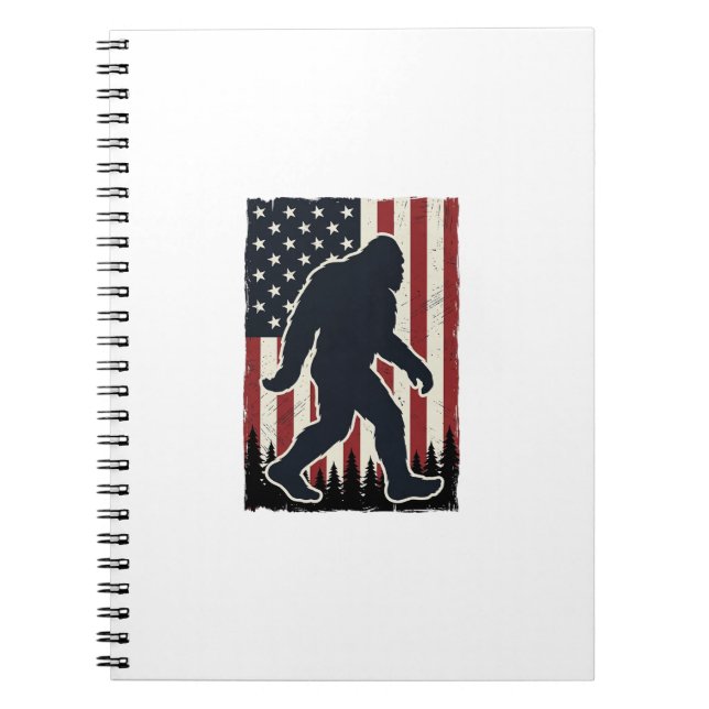 Patriotic Wilderness Creature Vintage Flag Vector  Notebook (Front)