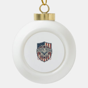 Patriotic Wildflower Lover Vector Graphic Tee Ceramic Ball Christmas Ornament
