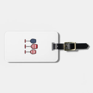 Patriotic Wine Glasses Vintage Vector Shirt Design Luggage Tag