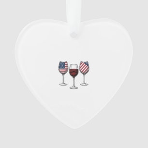 Patriotic Wine Glasses Vintage Vector Shirt Design Ornament