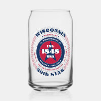 Patriotic Wisconsin Typography Drinkware Set