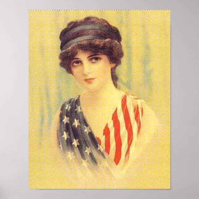 Patriotic Woman Illustration Poster (Front)