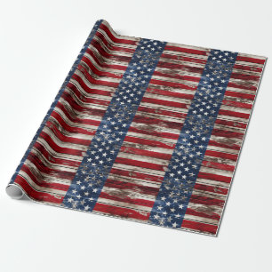 Patriotic Wood Wrapping Paper