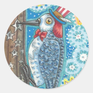PATRIOTIC WOODPECKER & FIREWORKS STICKERS *Sheet