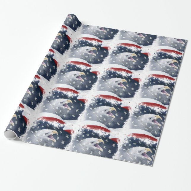 Patriotic Wrapping Paper (Unrolled)