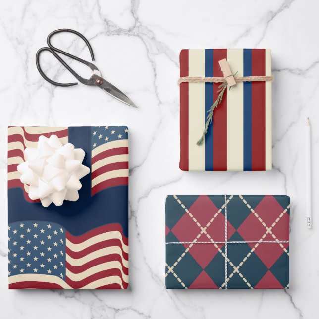 Patriotic Wrapping Paper Set (Front)