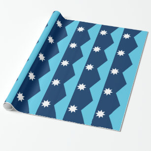 Patriotic wrapping paper with Flag of Minnesota