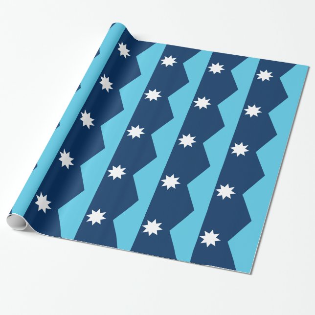 Patriotic wrapping paper with Flag of Minnesota (Unrolled)