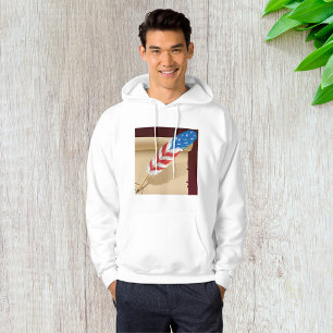 Patriotic Writing Feather on Antique Paper Hoodie