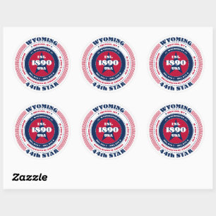 Patriotic Wyoming Circle Design Sticker