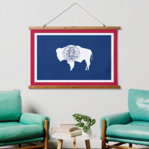 Patriotic Wyoming Tapestry, Wyoming Flag Hanging Tapestry