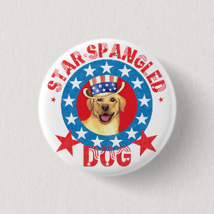 Patriotic Yellow Lab 3 Cm Round Badge