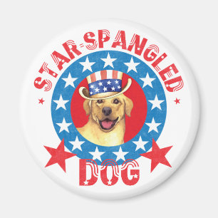 Patriotic Yellow Lab Magnet