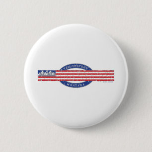 Patriotic Yellowstone Montana 6 Cm Round Badge
