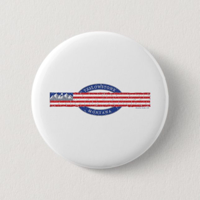 Patriotic Yellowstone Montana 6 Cm Round Badge (Front)