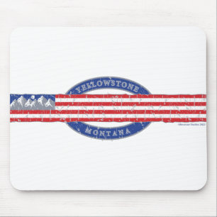 Patriotic Yellowstone Montana Mouse Pad