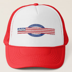 Patriotic Yellowstone Montana Trucker Hat