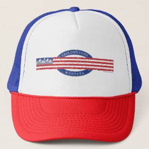 Patriotic Yellowstone Montana Trucker Hat