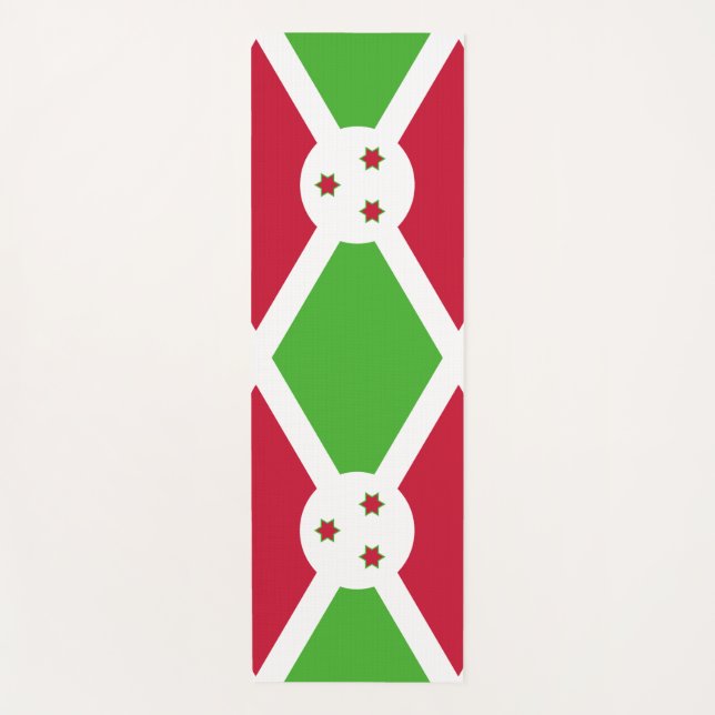 Patriotic Yoga Mats with flag of Burundi (Front)