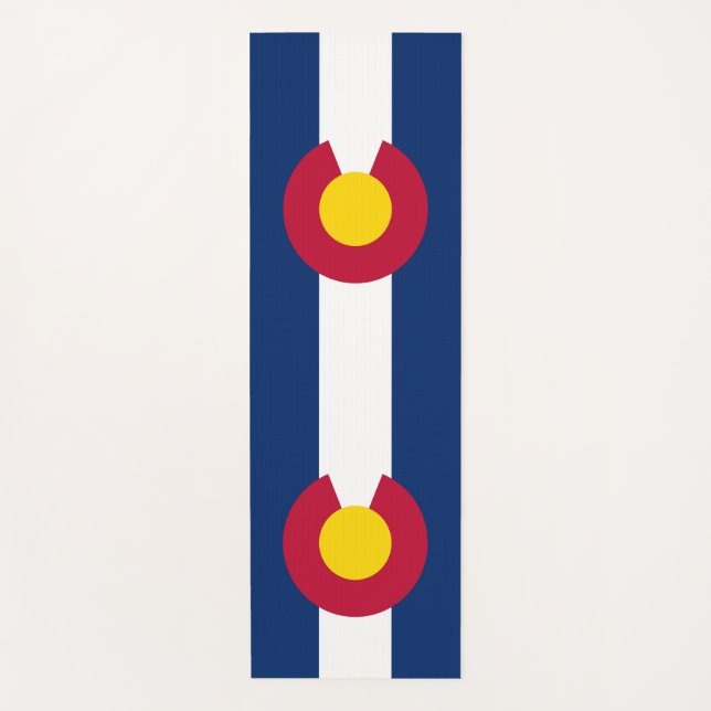 Patriotic Yoga Mats with flag of Colorado, USA (Front)