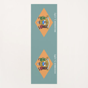 Patriotic Yoga Mats with flag of Delaware, USA