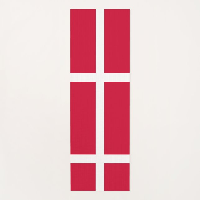 Patriotic Yoga Mats with flag of Denmark (Front)